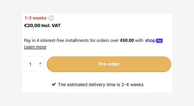Pre-order functionality