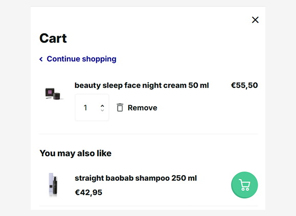 Cart drawer upsells