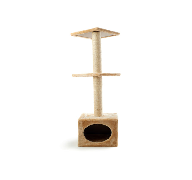 Cat scratch pole with platform