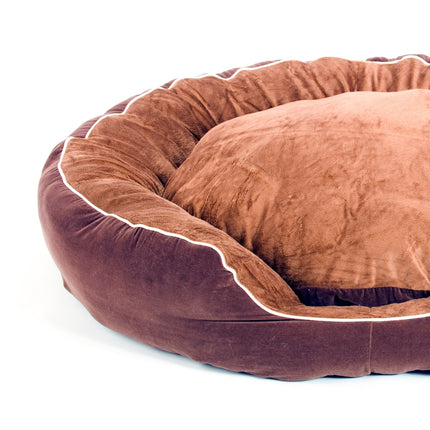 Round red dog bed