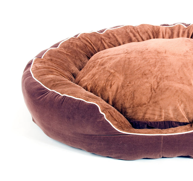 Round red dog bed