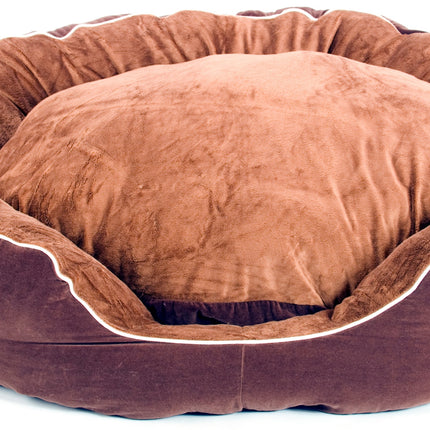 Round red dog bed