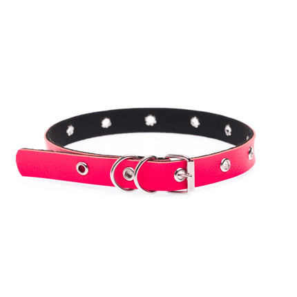 Pink leather cat collar