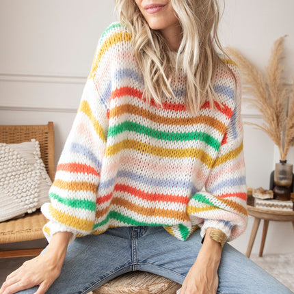 Fantasy Stripes Green Mix - Trui