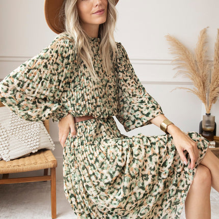 Peggy Pleated Mint - Maxi Jurk