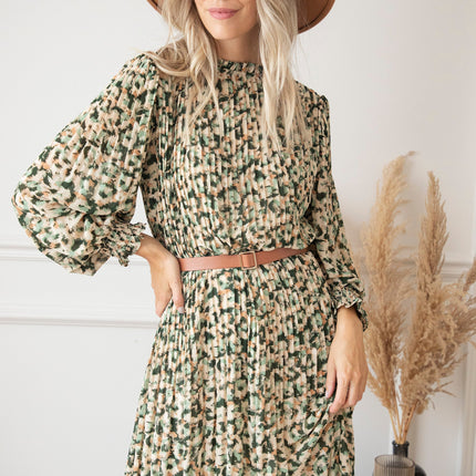 Peggy Pleated Mint - Maxi Jurk