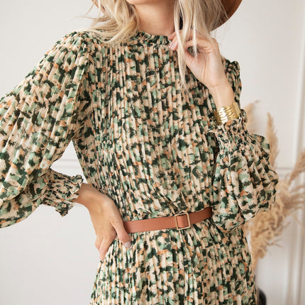 Peggy Pleated Mint - Maxi Jurk
