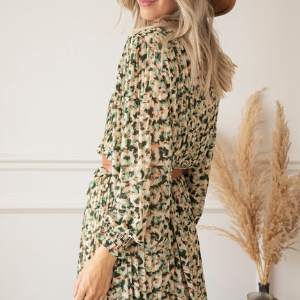 Peggy Pleated Mint - Maxi Jurk