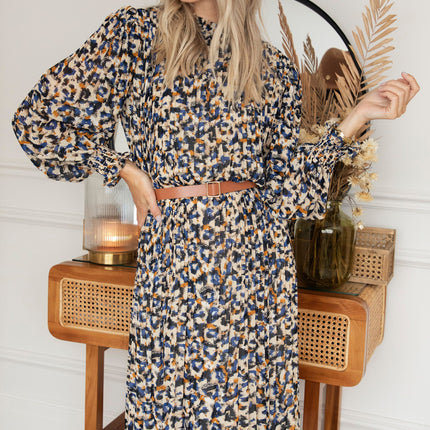 Peggy Pleated Dark Blue - Maxi Jurk