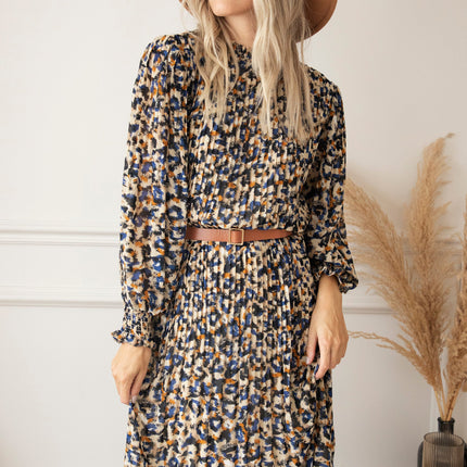 Peggy Pleated Dark Blue - Maxi Jurk