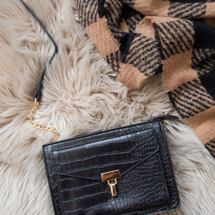 Classy Croco Black - Handtas