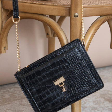 Classy Croco Black - Handtas