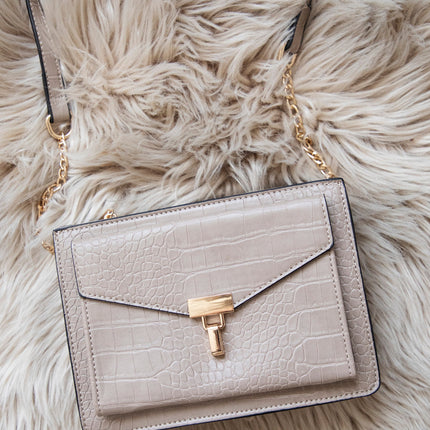 Classy Croco Beige - Handtas