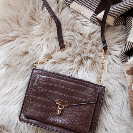 Classy Croco Brown - Handtas