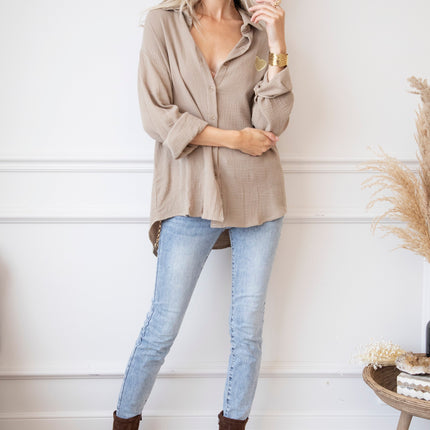 Beating Heart Tetra Café Au Lait - Blouse