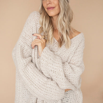 Extra Long, Extra Cozy Off White - Trui