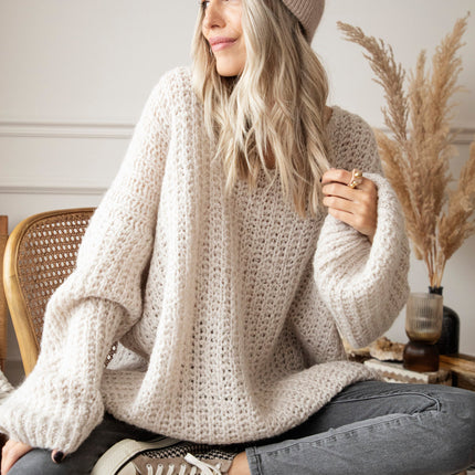 Extra Long, Extra Cozy Off White - Trui