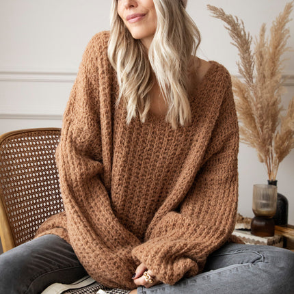 Extra Long, Extra Cozy Camel - Trui