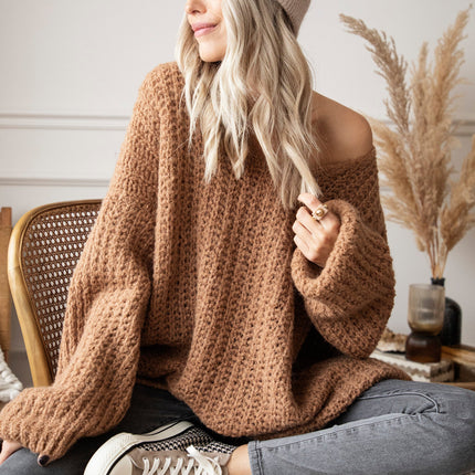 Extra Long, Extra Cozy Camel - Trui