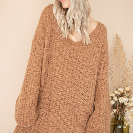 Extra Long, Extra Cozy Camel - Trui