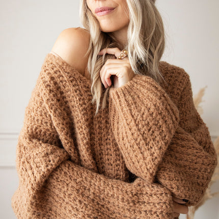 Extra Long, Extra Cozy Camel - Trui