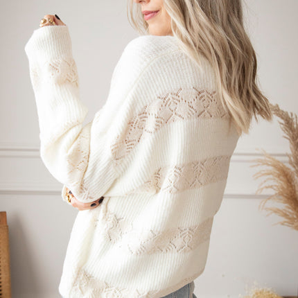 Sparkles & Stripes Off White - Trui