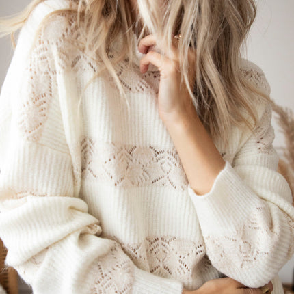Sparkles & Stripes Off White - Trui