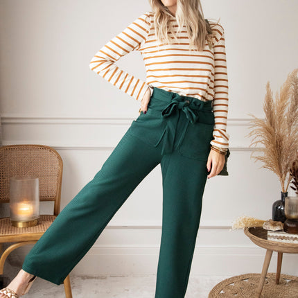 Beating Heart Stripes & Buttons Camel - Longsleeve
