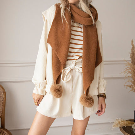 Beating Heart Stripes & Buttons Camel - Longsleeve