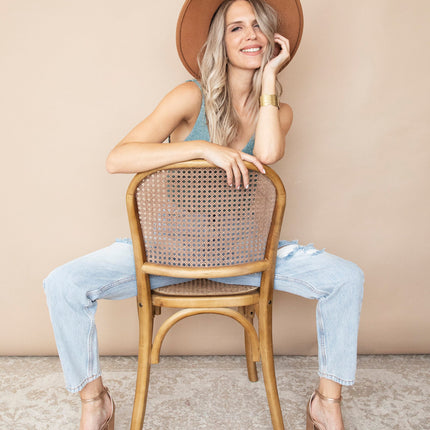 Ripped Detail Mom Light Blue - Jeans