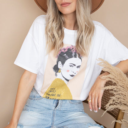 Ode To Frida Kahlo White/Beige - T-Shirt