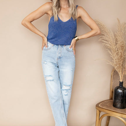 Glitter Knitter Dark Blue - Top