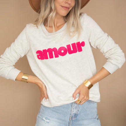 Mon Amour Cream/Fuchsia - Sweater