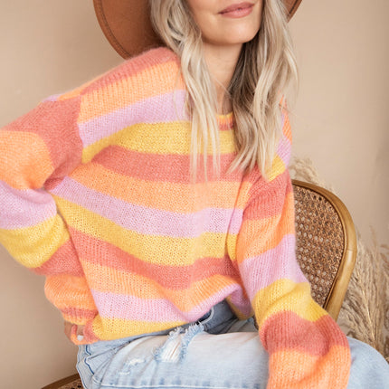 One Stripe Ahead Yellow/Lila - Trui