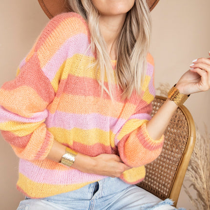 One Stripe Ahead Yellow/Lila - Trui