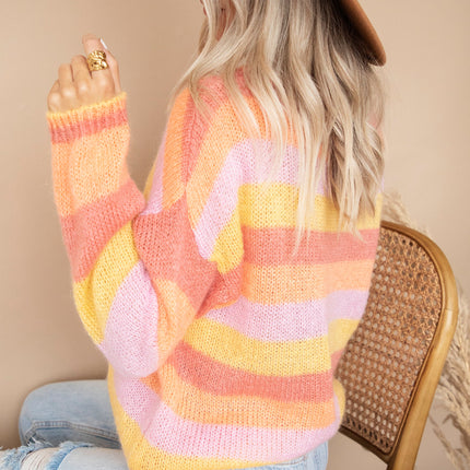 One Stripe Ahead Yellow/Lila - Trui
