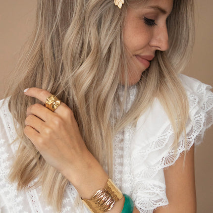 Roman Leaf Gold/Green - Haarspeld