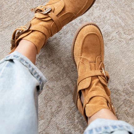 Cut Out Ankle Camel - Boots