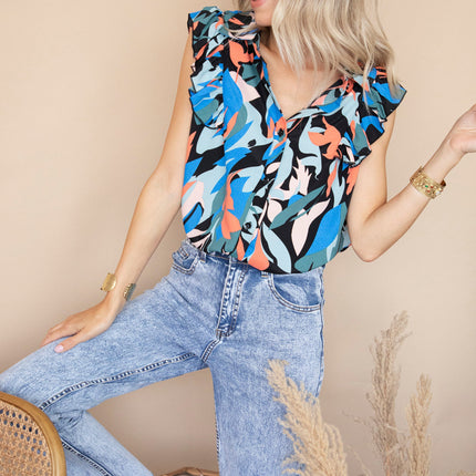 Phantasia Blue/Coral - Top