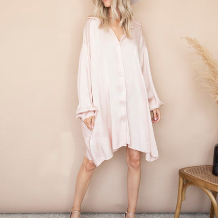 Silky Loose Creamy Pink - Jurk