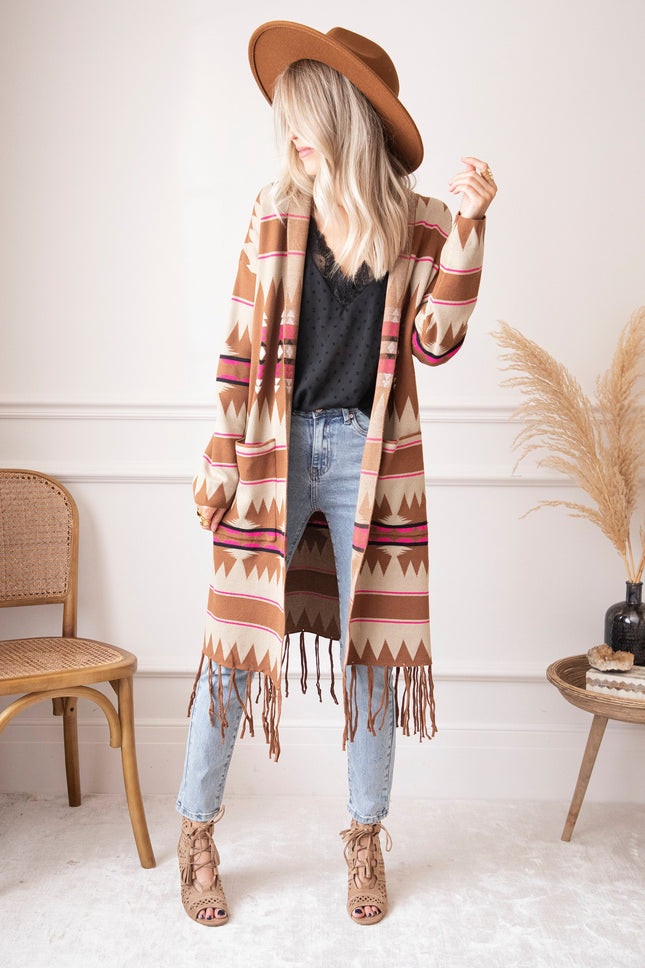 Aztec Dreams Brown/Fuchsia - Vest