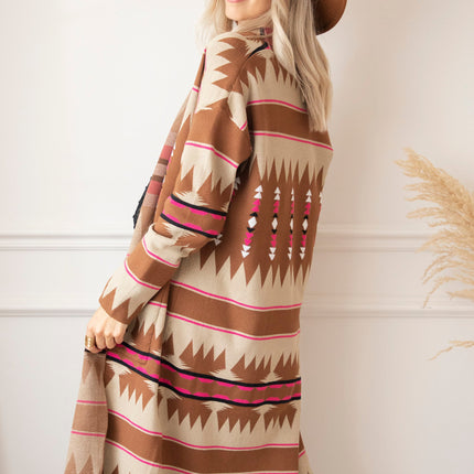 Aztec Dreams Brown/Fuchsia - Vest