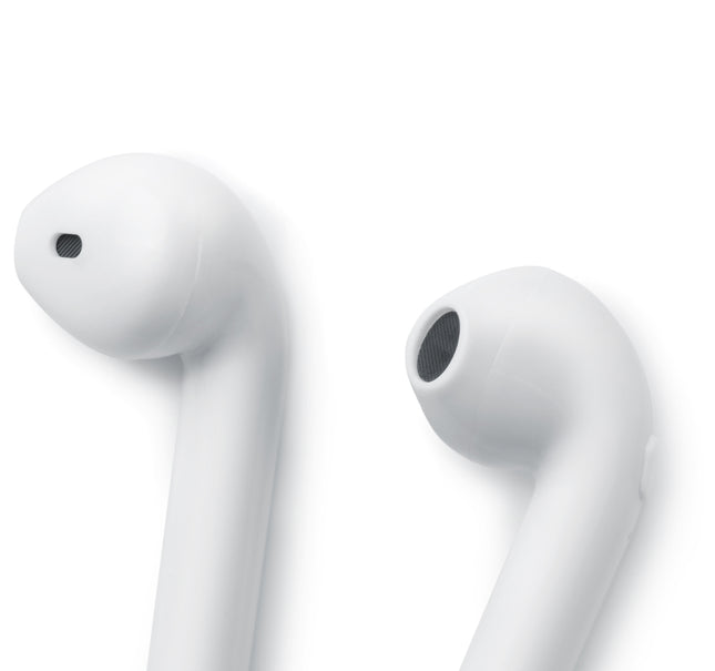 Wireless white earphones