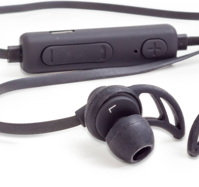 Black earphones with cord