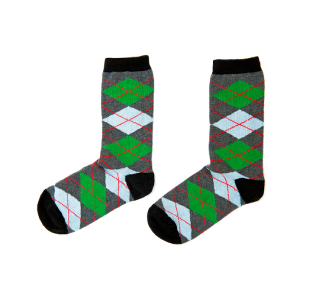 Green checkered socks