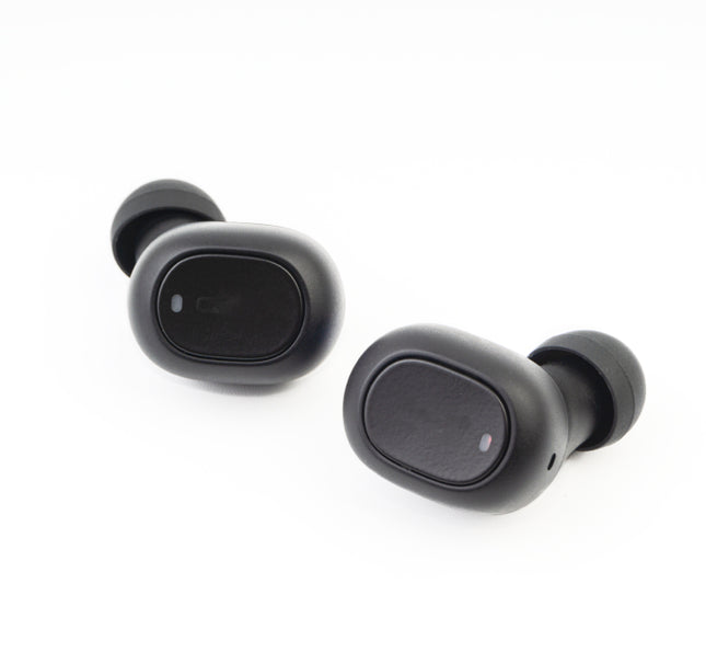 Wireless black earphones