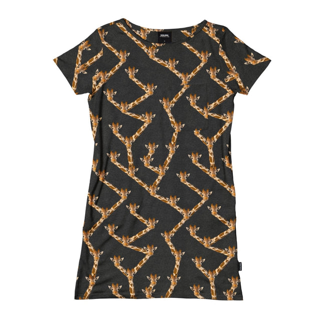 SNURK Giraffe Black T-shirt Dress women