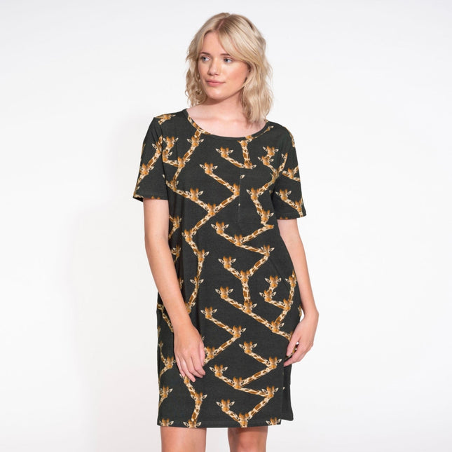 SNURK Giraffe Black T-shirt Dress women