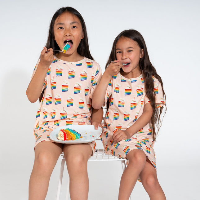 SNURK Rainbow Cake T-shirt Dress Kids