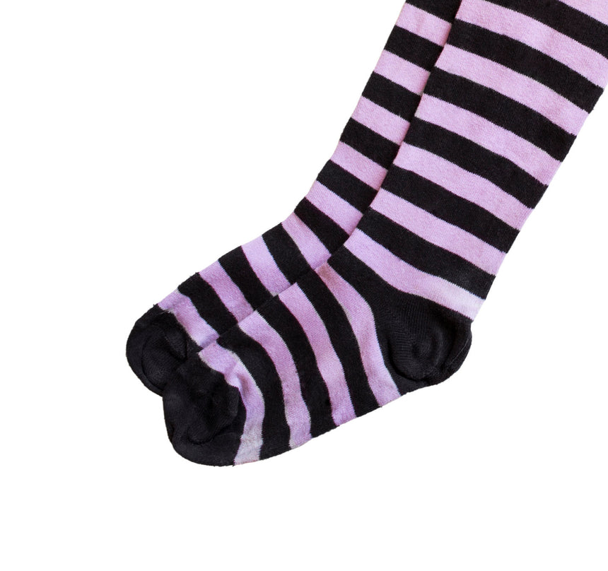 Pink striped socking